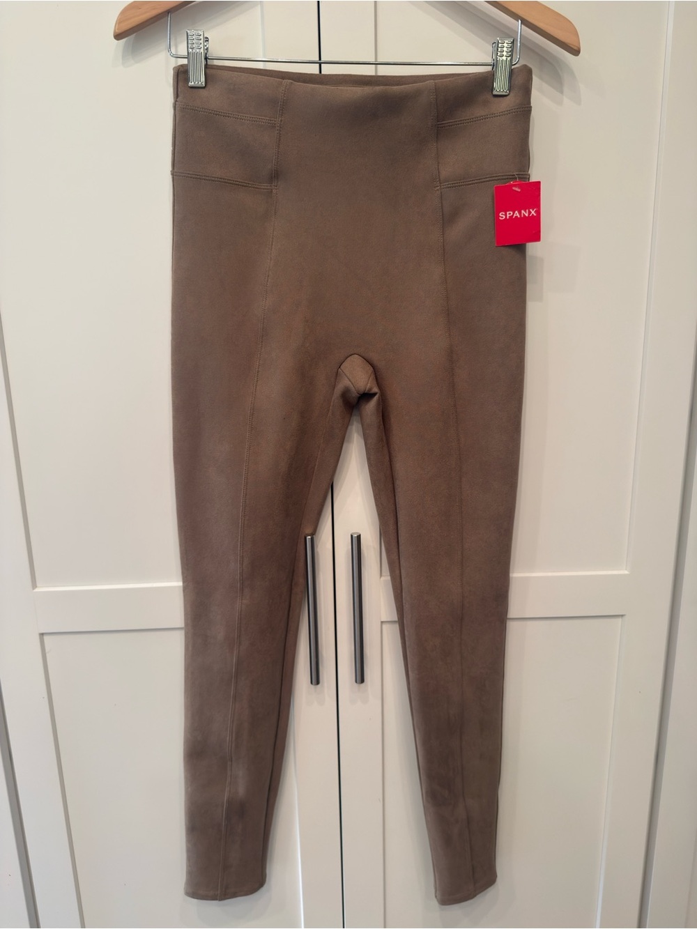 SPANX Faux Suede Leggings Rich Caramel Brown Medium M NWT